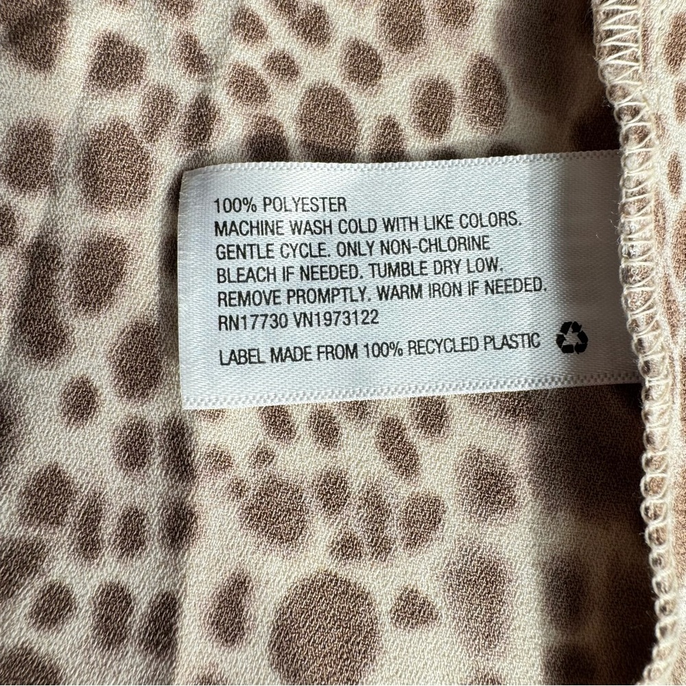 A NEW DAY V Neck Mini Dress XS Leopard Short‎ Sleeve Ruffle Hem Slip On Casual - Picture 9 of 11